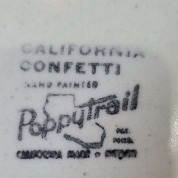 Vintage POPPY TRAIL California Confetti White Speckled Serving Platter 1950's - Picture 2 of 6